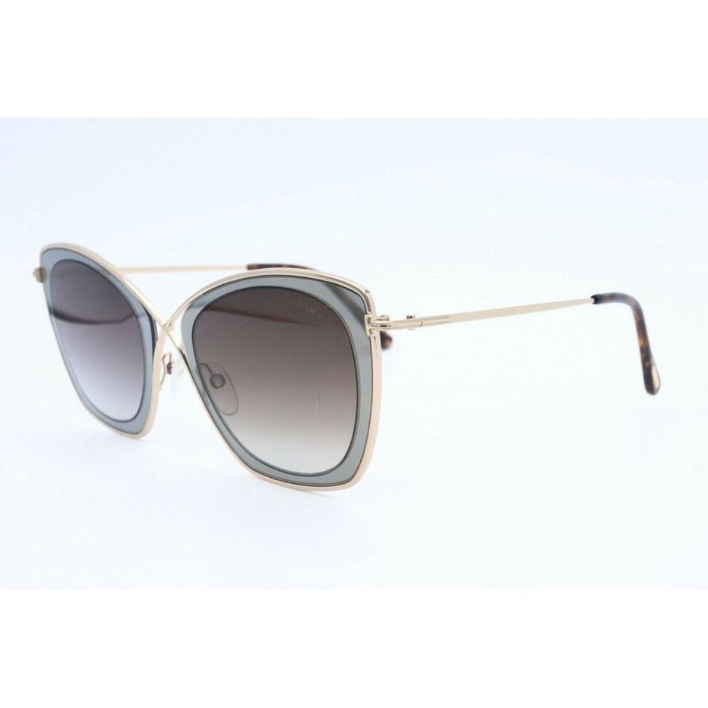 Tom Ford India-02 Tf 605 50k Cat Eye Gold Sunglasses Gradient Brown Lens 53mm(B)